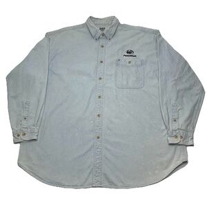 Vintage Penn State Denim Shirt Lee Sport Nittany Lions Blue Button Down Size 2XL